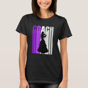 Paarse Retro Artistic Viool Coaching Muziek T-shirt