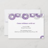 Paarse Retro Big Numbers 3-foto Afstuderen Kaart (Achterkant)