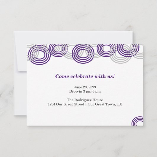 Paarse Retro Big Numbers 3-foto Afstuderen Kaart (Achterkant)