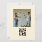 Paarse Retro Bloemen met Uitnodiging voor Fotobrui (Achterkant)