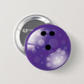 PAARSE RETRO BOWLING BALL RONDE BUTTON 5,7 CM (Voorkant /achterkant)