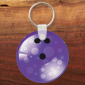 PAARSE RETRO BOWLING BALL SLEUTELHANGER (Voorkant)