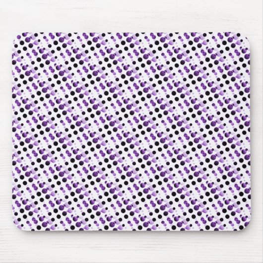 Paarse Retro Bubbles Mousepad Muismat (Voorkant)