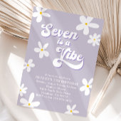 Paarse Retro Daisy Seven is een vibe verjaardag Kaart