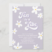 Paarse retro Daisy Ten is een vibe verjaardag Kaart (Voorkant)