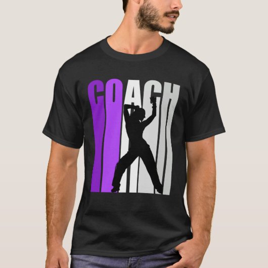 Paarse retro Dance Coach Instructor Teach Teaching T-shirt (Voorkant)