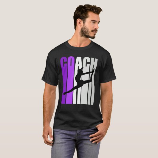 Paarse retro Dance Coach Instructor Teach Teaching T-shirt (Voorkant volledig)