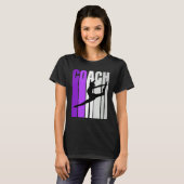 Paarse retro Dance Coach Instructor Teach Teaching T-shirt (Voorkant volledig)