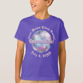Paarse Retro Disco Bal PERSONALISEERDE T-Shirt (Voorkant)