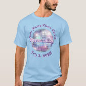 Paarse Retro Disco Bal PERSONALIZED T-Shirt (Voorkant)