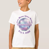 Paarse Retro Disco Ball PERSONALIZED T-Shirt (Voorkant)