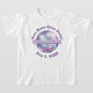 Paarse Retro Disco Ball PERSONALIZED T-Shirt