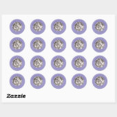 Paarse Retro Disco Trouwsticker Enveloppe Zegel (Vel)