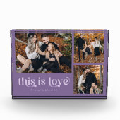 Paarse Retro Dit is Love Collage Fotoblokken (Voorkant)