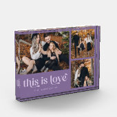 Paarse Retro Dit is Love Collage Fotoblokken (Links)