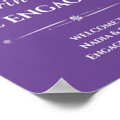 Paarse Retro Eat Drink worden verloofd Verloving Poster (Hoek)