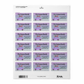 Paarse Retro Fiat 500 met kerstcadeaus Etiket (Full Sheet)