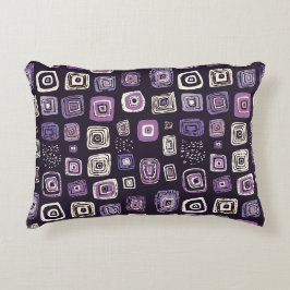 Paarse Retro Geometrisch Patroon Accent Kussen