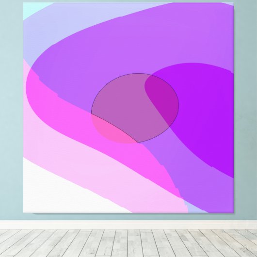 Paarse Retro Groovy Abstract 409 Canvas Afdruk (Insitu (Houten vloer))