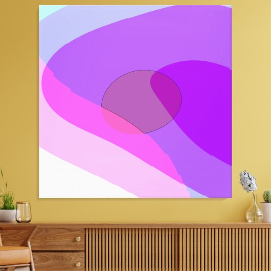 Paarse Retro Groovy Abstract 409 Canvas Afdruk (Insitu (Woonkamer))