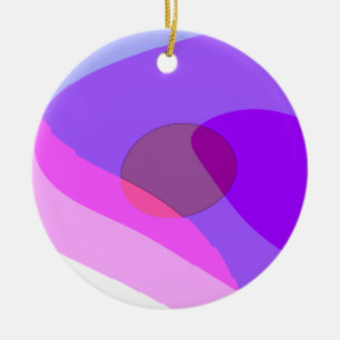 Paarse Retro Groovy Abstract 409 Keramisch Ornament