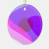 Paarse Retro Groovy Abstract 409 Keramisch Ornament (Links)