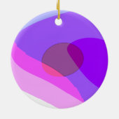 Paarse Retro Groovy Abstract 409 Keramisch Ornament (Achterkant)