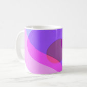 Paarse Retro Groovy Abstract 409 Koffiemok (Voorkant links)