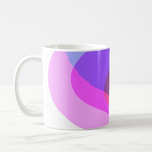 Paarse Retro Groovy Abstract 409 Koffiemok (Links)