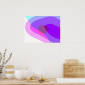 Paarse Retro Groovy Abstract 409 Poster (Keuken)
