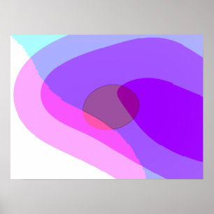 Paarse Retro Groovy Abstract 409 Poster