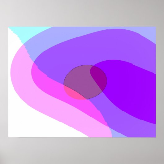 Paarse Retro Groovy Abstract 409 Poster (Voorkant)