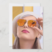 Paarse Retro Groovy Foto 30e Verjaardagsfeest Kaart (Achterkant)