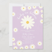 Paarse Retro Groovy Lavendel Baby in Bloom Shower Kaart (Voorkant)