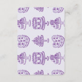 Paarse Retro Hart Coquette Cake Registry Insert Informatiekaartje (Achterkant)