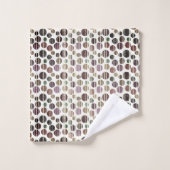 Paarse Retro Modern Polka Dots Bad Handdoek (Wasdoekje)