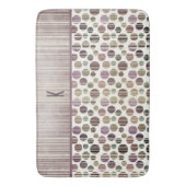Paarse Retro Modern Polka Dots Badmat (Voorkant Verticaal)