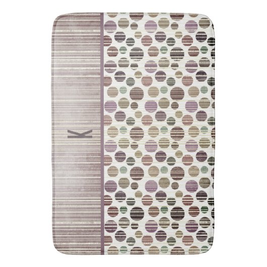 Paarse Retro Modern Polka Dots Badmat (Voorkant Verticaal)