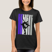 Paarse Retro Motivatie meisjes ijsschaatsen dancin T-shirt (Voorkant)
