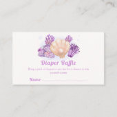 Paarse Retro Pearl Diaper Raffle Baby shower Informatiekaartje (Voorkant)