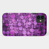 Paarse Retro Polka Dots | Grunge Case-Mate iPhone Case (Achterkant (horizontaal))