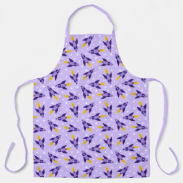 Paarse Retro Raket Pattern Schort