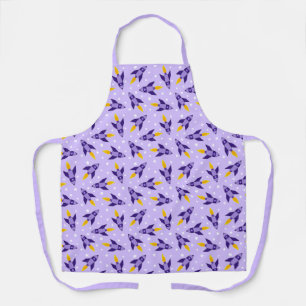 Paarse Retro Raket Pattern Schort