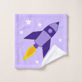 Paarse retro Rocket Bath-handdoekset Bad Handdoek (Wasdoekje)