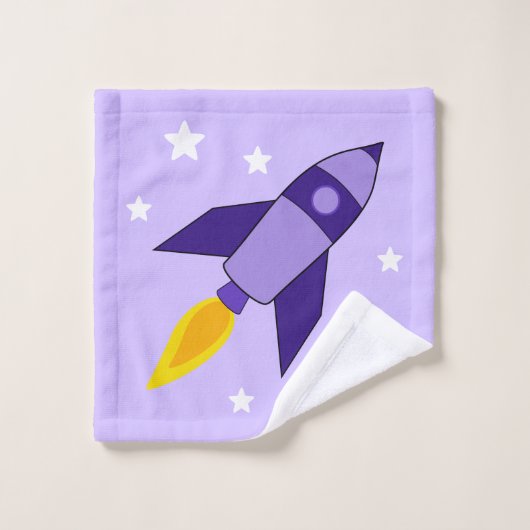 Paarse retro Rocket Bath-handdoekset Bad Handdoek (Wasdoekje)