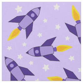 Paarse retro Rocket Fabric Stof