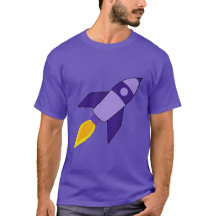 Paarse retro Rocket T-Shirt