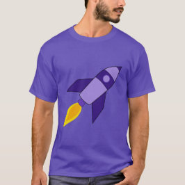 Paarse retro Rocket T-Shirt