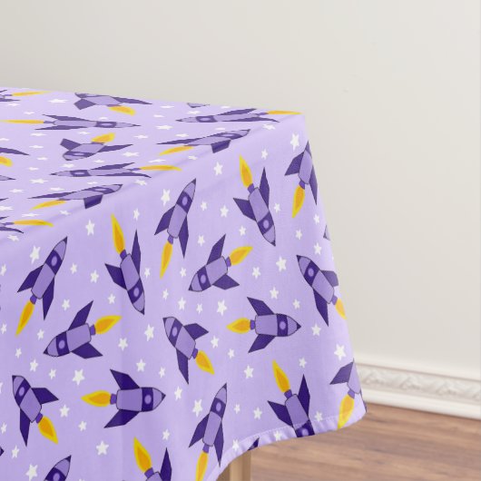 Paarse Retro Rocket tafelkleed (Voorbeeld)