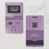 Paarse Retro Stijl Gameconsole Gameontwerper Visitekaartje (Voorkant / Achterkant)